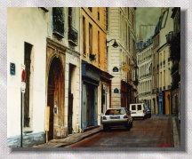 Rue des Grand-Augustins, tableau reprsentant une vue de Paris