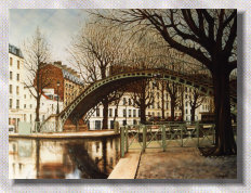 Passerelle sur le canal Saint-Martin, tableau reprsentant une vue de Paris