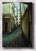 Cour d'immeuble rue du Temple, tableau reprsentant une vue de Paris