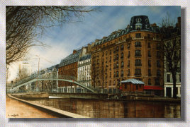 Canal Saint-Martin, tableau reprsentant une vue de Paris