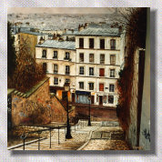Escalier  la Butte, tableau reprsentant une vue de Paris