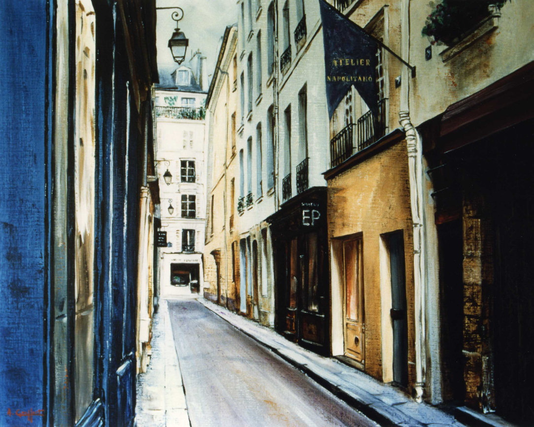 Rue Visconti, tableau reprsentant une partie de la rue Visconti.